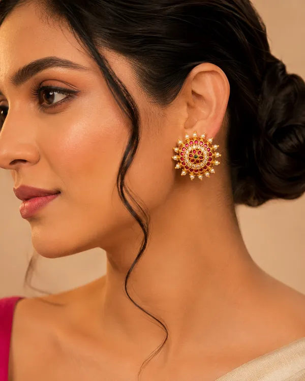 Regal_Ruby_&_Emerald_Round_Studs