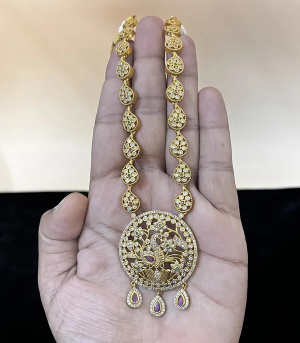 Antique_Peacock_CZ_Stone_Necklace_Set