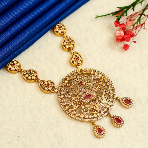 Antique_Peacock_CZ_Stone_Necklace_Set