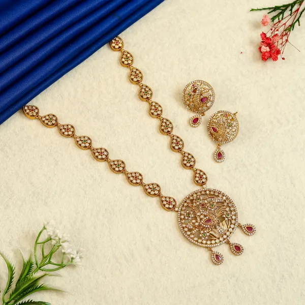 Antique_Peacock_CZ_Stone_Necklace_Set