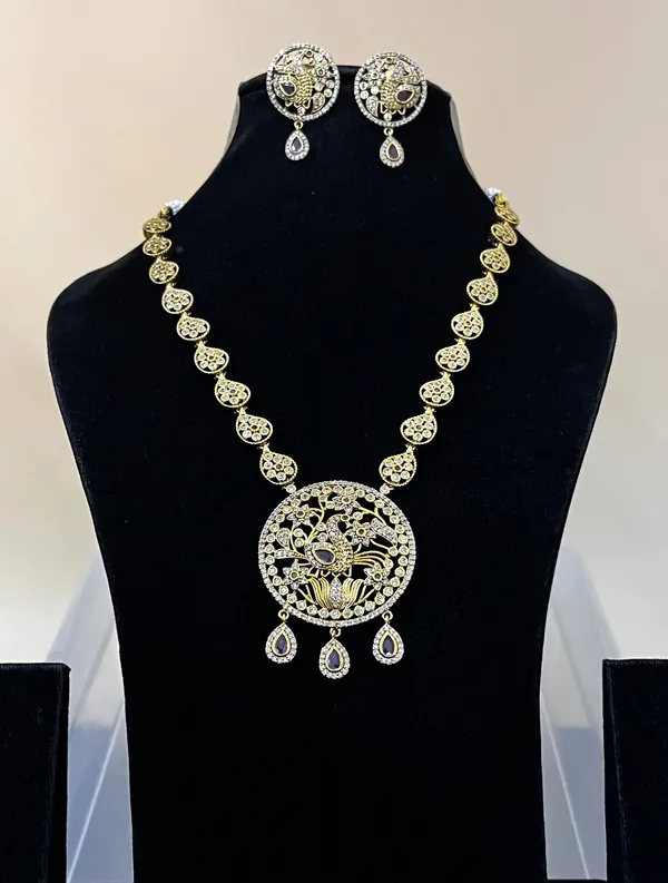 Antique_Peacock_CZ_Stone_Necklace_Set