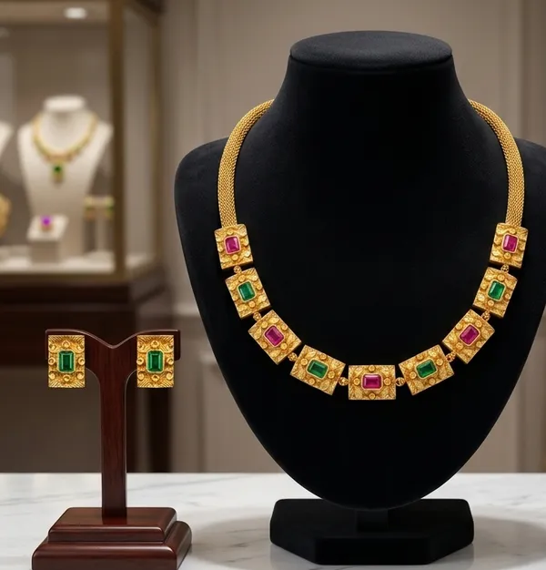 Ruby_Green_Mosaic_Necklace_Set