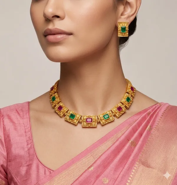 Ruby_Green_Mosaic_Necklace_Set