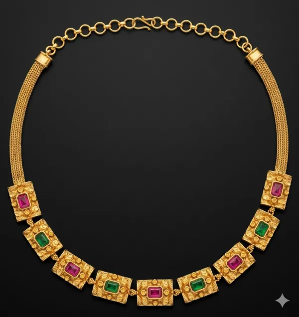 Ruby_Green_Mosaic_Necklace_Set