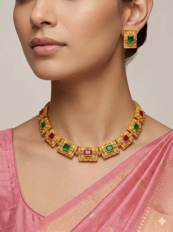 Ruby_Green_Mosaic_Necklace_Set