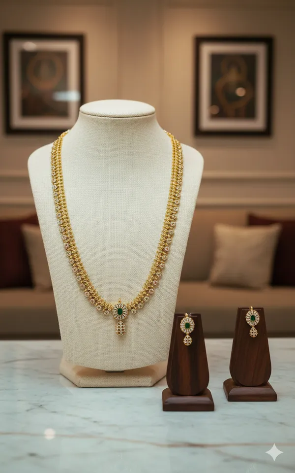 Nayantara_Emerald_Long_Haram_Set
