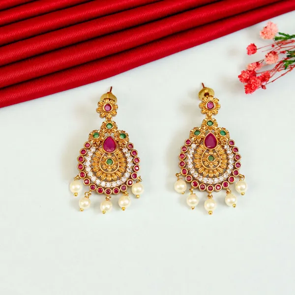 Ruby_Green_Beautiful_Antique_Pearl_Drop_Necklace_Set