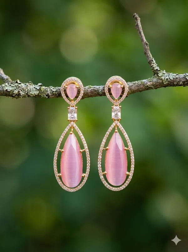 Multicoloured_Stone_Gold_Plated_Earring_Set