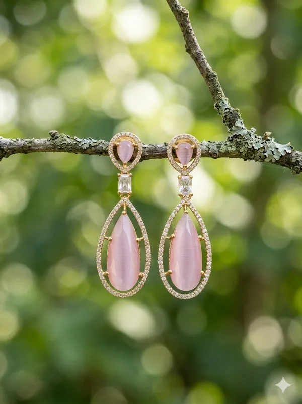 Multicoloured_Stone_Gold_Plated_Earring_Set