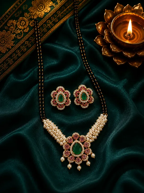 Emerald_Bloom_Mangalsutra_Set