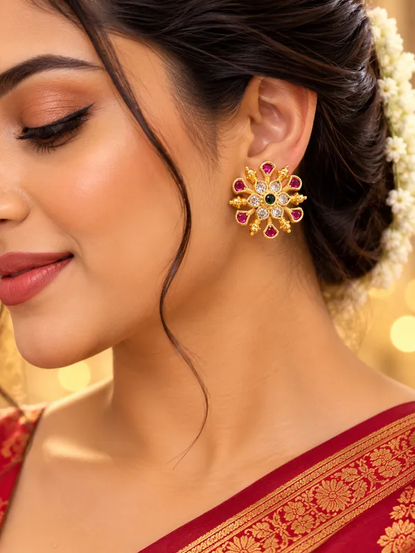Gulbahar_Ruby_Green__Studs