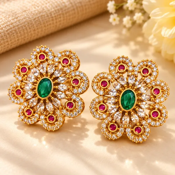 Gulrani_Ruby_Green_Studs