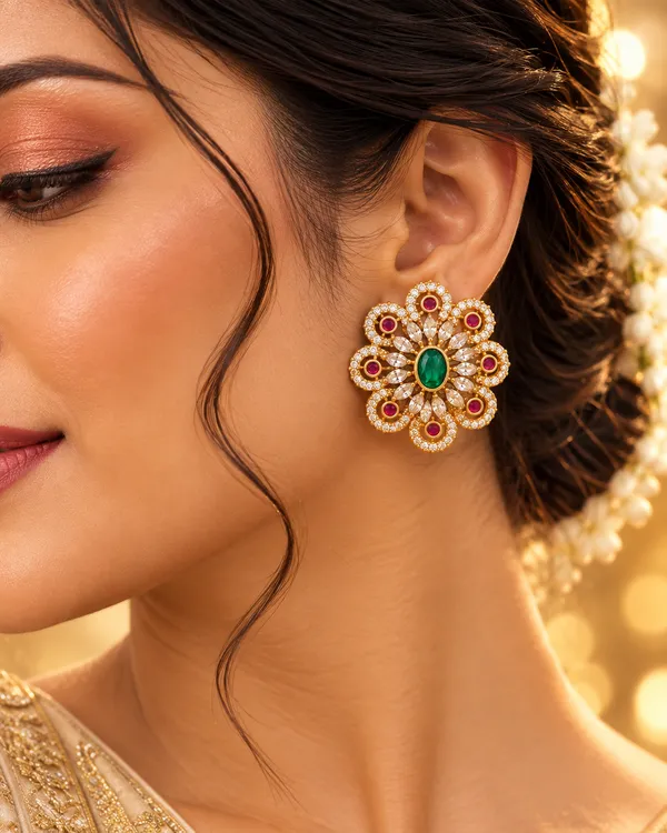 Gulrani_Ruby_Green_Studs
