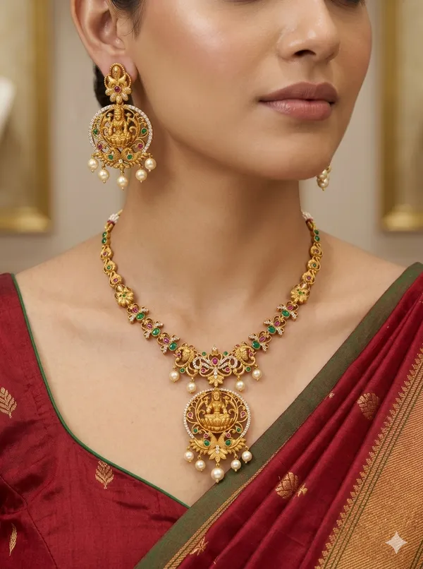Antique_Goddess_laxmi_Necklace_Set.