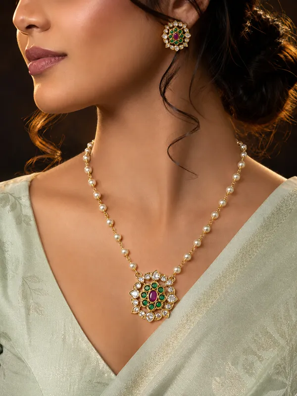Elegant_Gold_Plated_Pendant_Set