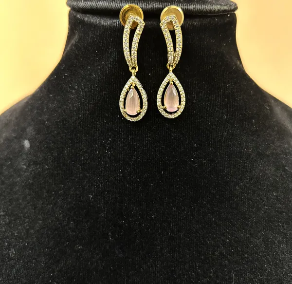 Multicoloured_Ruby_Gold_Plated_Earring_Set