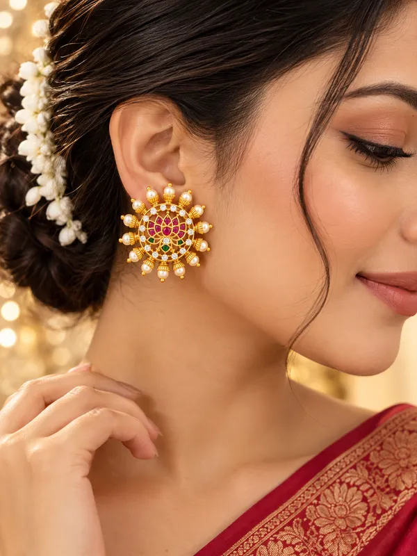 Lotus_Meher_Ruby_Green_Studs