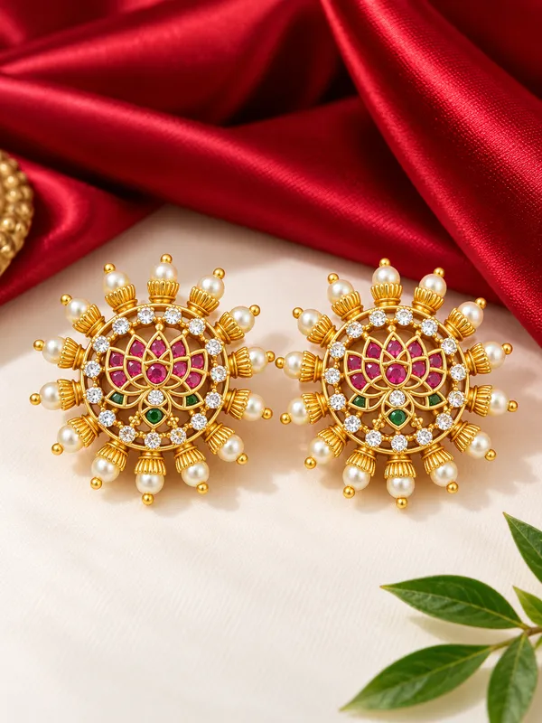 Lotus_Meher_Ruby_Green_Studs