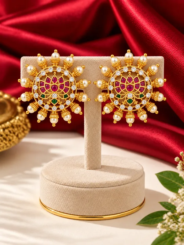 Lotus_Meher_Ruby_Green_Studs