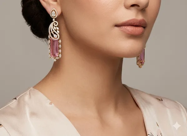 Pink_Premium_Quality_American_Diamond_Earring_Set_For_Women