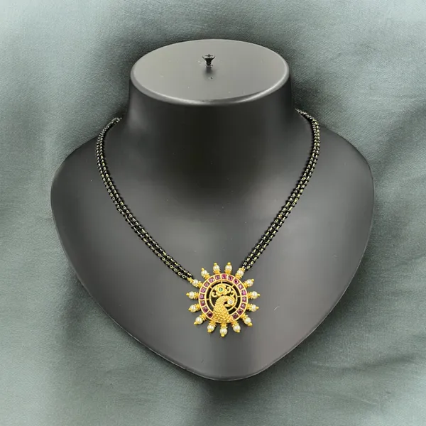 Ruby_Green_Antique_Flower_Shape_Mangalsutra