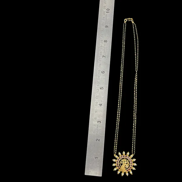 Ruby_Green_Antique_Flower_Shape_Mangalsutra