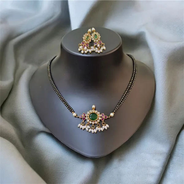 Ruby_Green_Elegant_Gold_Plated_Mangalsutra_Set