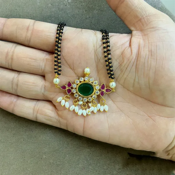 Ruby_Green_Elegant_Gold_Plated_Mangalsutra_Set