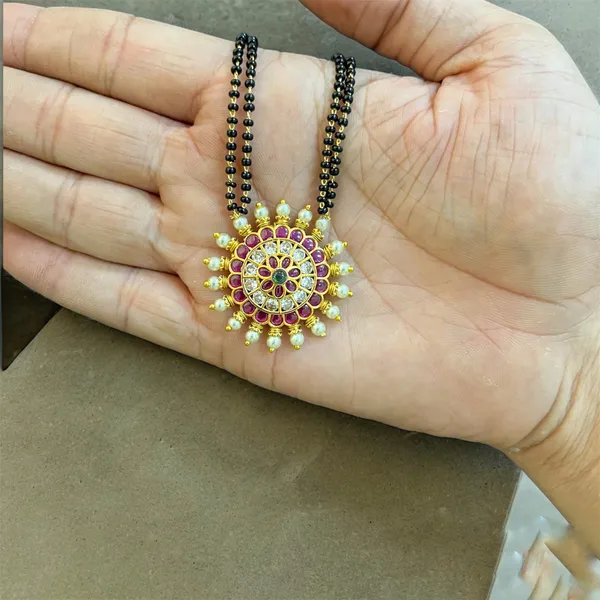 Ruby_Green_Elegant_Chakra_Gold_Plated_Mangalsutra