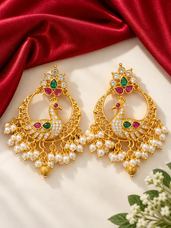 Mayura_Ruby_Green_Chandbali_Earrings