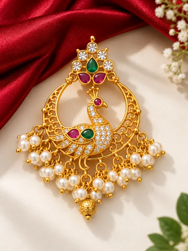Mayura_Ruby_Green_Chandbali_Earrings
