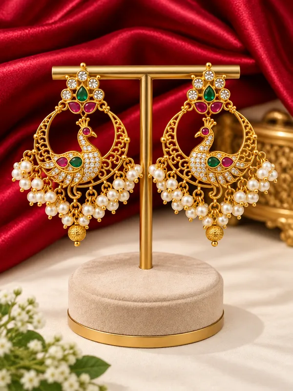 Mayura_Ruby_Green_Chandbali_Earrings