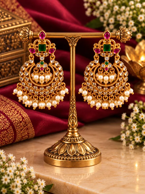 Meher_Ruby_Green_Chandbali_Earrings