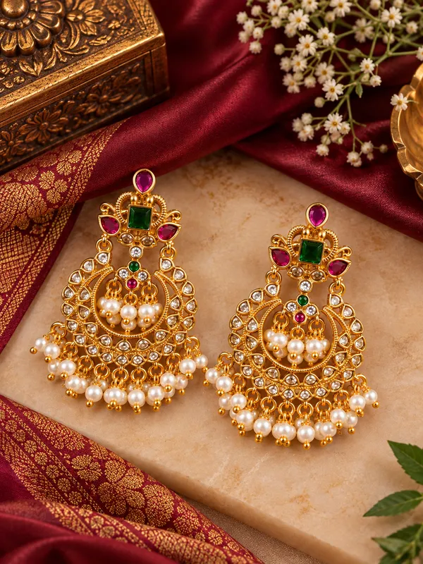 Meher_Ruby_Green_Chandbali_Earrings