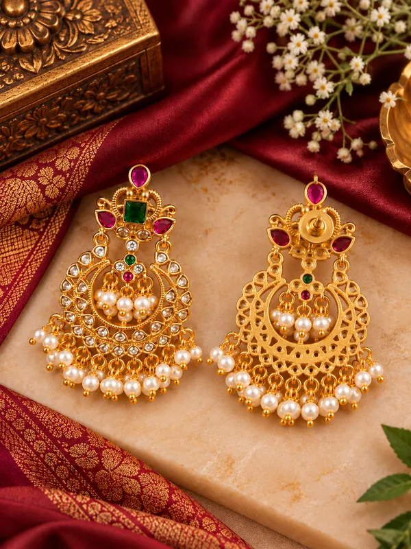 Meher_Ruby_Green_Chandbali_Earrings