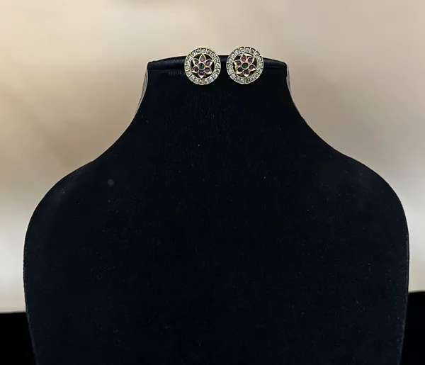 Ruby_Green_Brass_Premium_Studs_For_Women