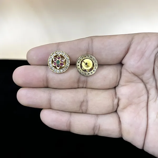 Ruby_Green_Brass_Premium_Studs_For_Women