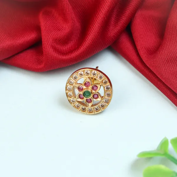 Ruby_Green_Brass_Premium_Studs_For_Women