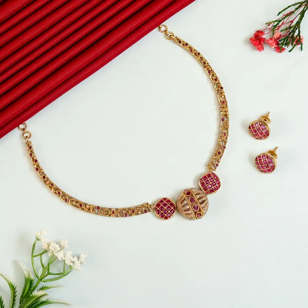 Ruby_Maharani_Antique_Choker_Set