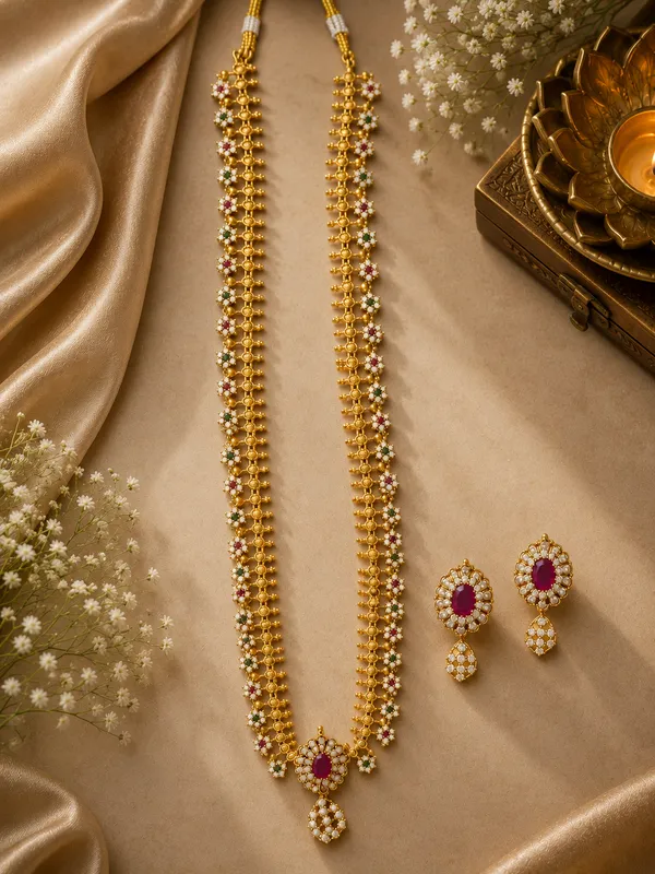 Nayantara_Emerald_Long_Haram_Set
