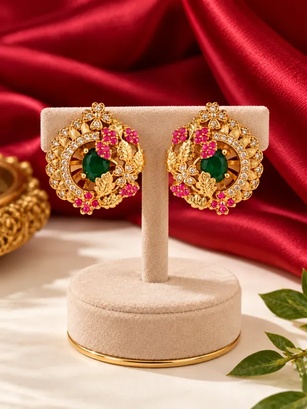 Noor_Green_Ruby_Floral_Studs