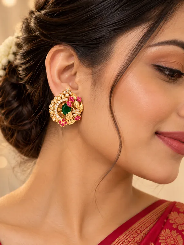 Noor_Green_Ruby_Floral_Studs