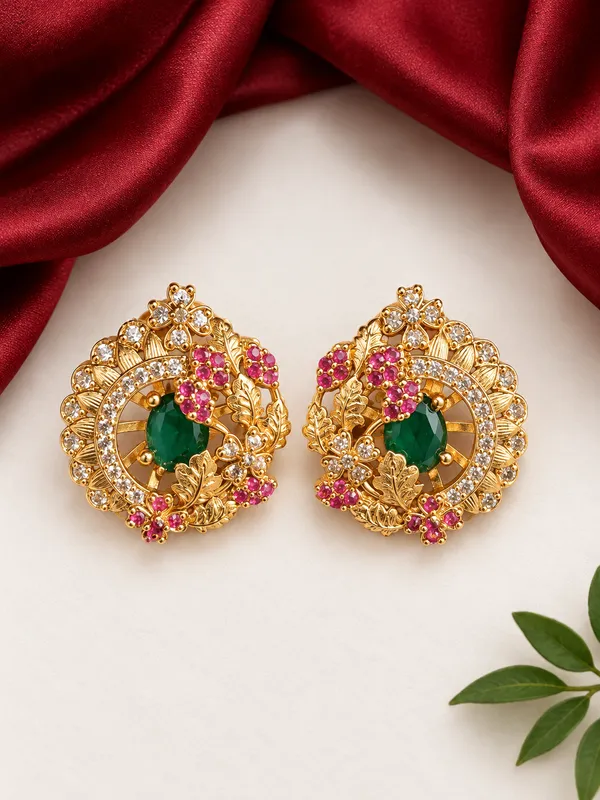 Noor_Green_Ruby_Floral_Studs