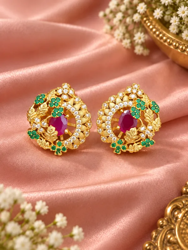 Noor_Ruby_Green_Floral_Studs