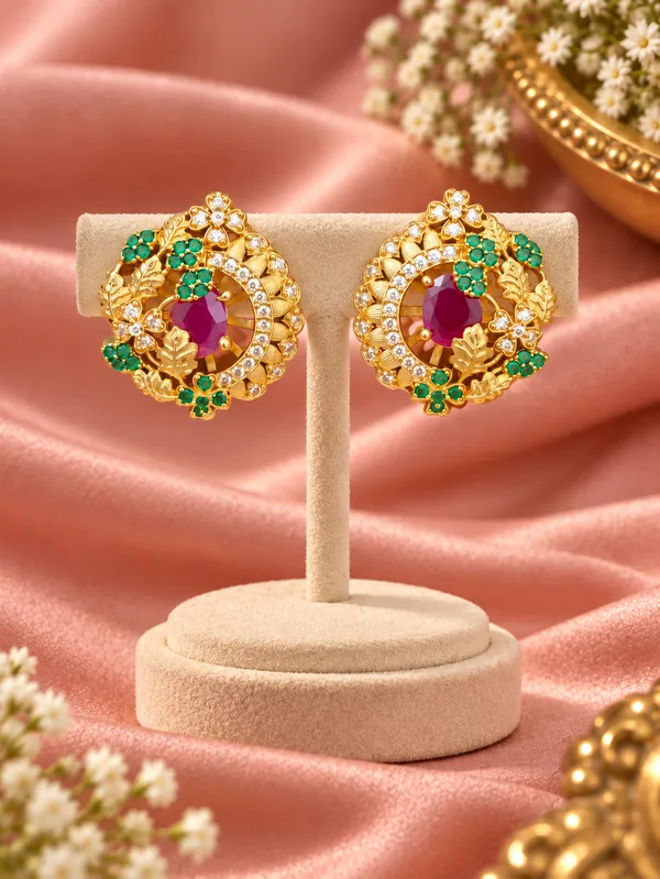 Noor_Ruby_Green_Floral_Studs