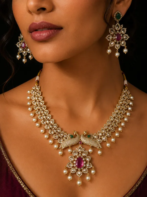 Peacock_Royale_Pearl_Ruby_Green_Set