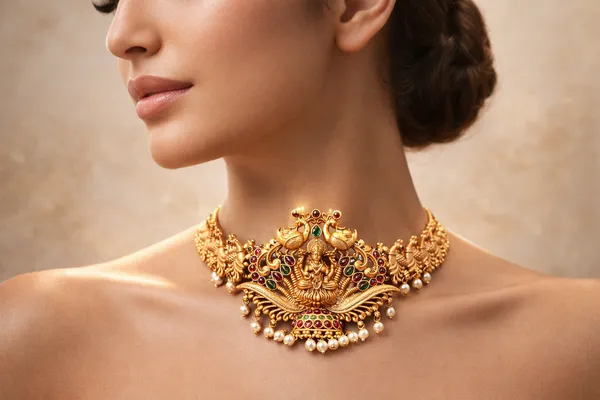 Rajsi_Mahalakshmi_Antique_Gold_Necklace_Set