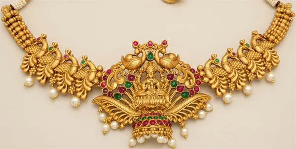 Rajsi_Mahalakshmi_Antique_Gold_Necklace_Set