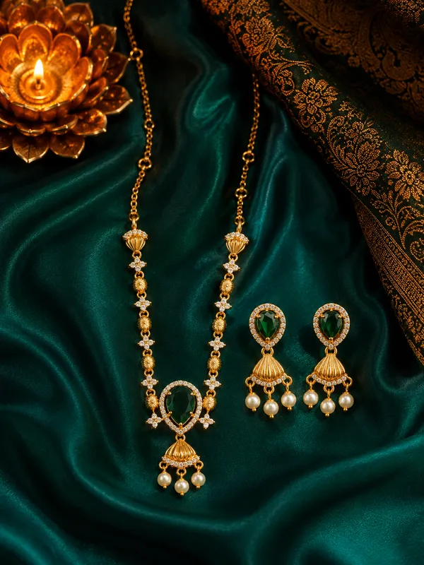 Padmaraga_Pearl_Necklace_Set
