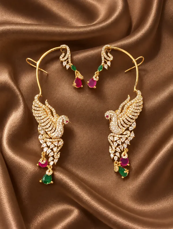 Rajhansa_Ruby_Green_Earrings